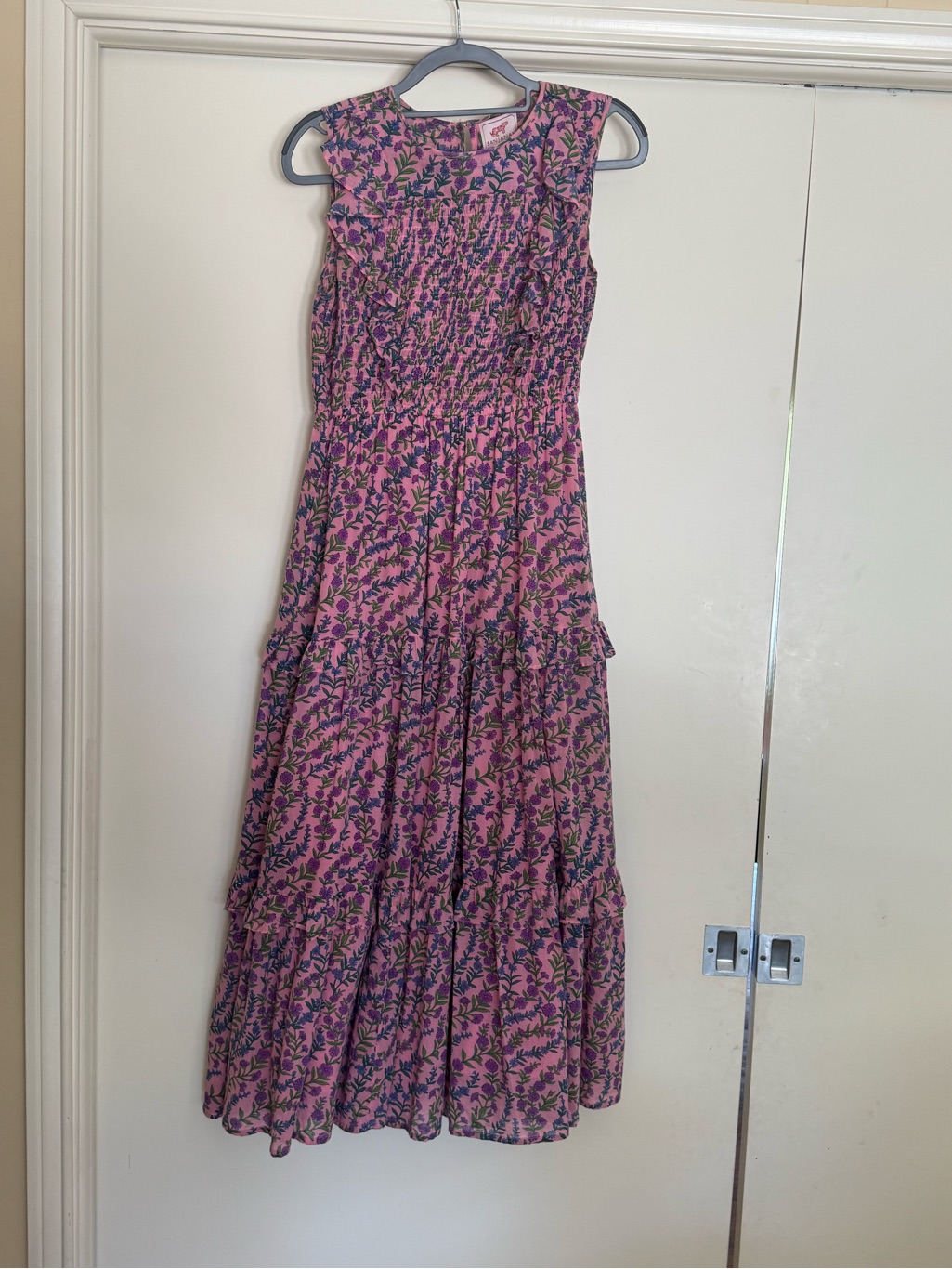 Banjanan Iris Pink Floral Tiered Maxi Dress